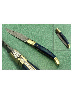 Cuchillo Plegable Laguiole Damascus Depot 21.6 cm Madera Azul
