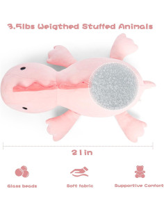 Dinosaurio de Peluche Ponderado Rosa 54cm 1.59kg E-Tech 2