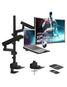 Soporte para Laptop y Doble Monitor AVLT DM113-1 Negro 12kg