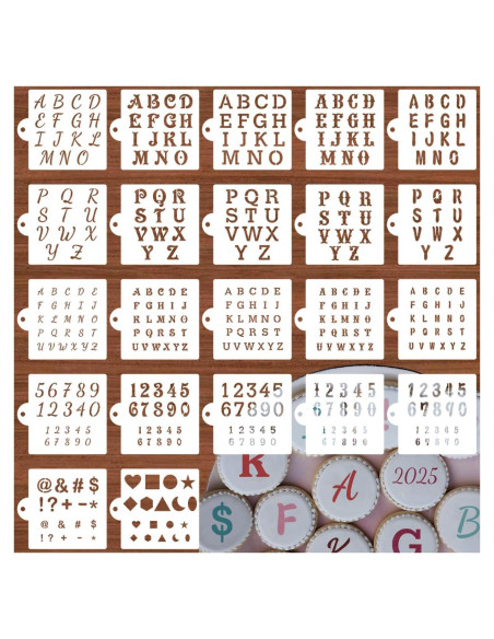 Plantillas de Letras y Números XANGEY - 22 Piezas 16x14 cm