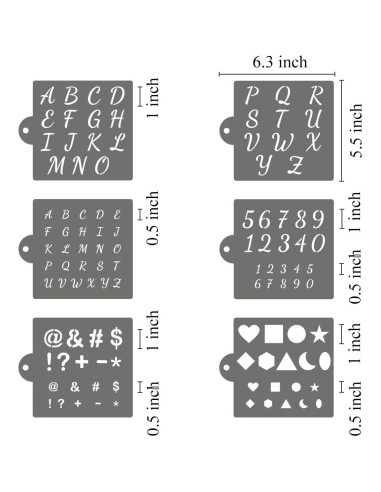 Plantillas de Letras y Números XANGEY - 22 Piezas 16x14 cm