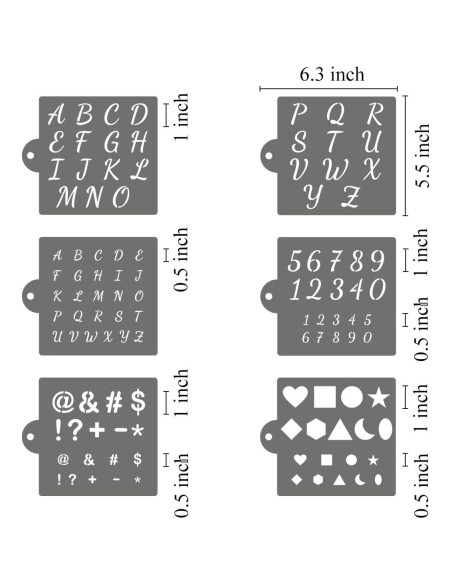 Plantillas de Letras y Números XANGEY - 22 Piezas 16x14 cm