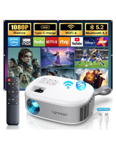 Proyector Portátil Agreago N1 HD 1080P 15000 Lúmenes WiFi 6