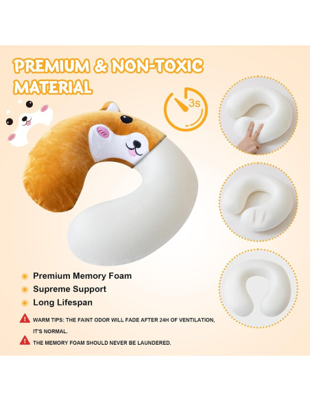 Almohada de Viaje Cirorld para Niños 3-8 Años Espuma Memoria