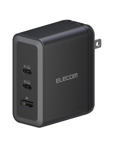 Cargador de pared USB-C 100W ELECOM, 3 puertos, carga rápida