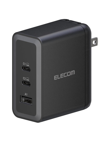 Cargador de pared USB-C 100W ELECOM, 3 puertos, carga rápida