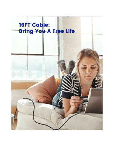 Cable de Carga Rápida USB C 5M SCRUAK para iPhone 16/17