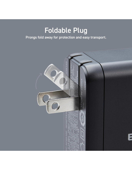 Cargador de pared USB-C 100W ELECOM, 3 puertos, carga rápida