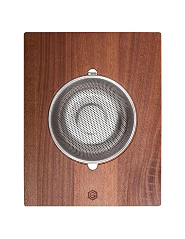 Combo Tabla de Cortar Madera y Colador Acero Inoxidable 41.6x34.9cm