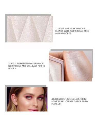 Paleta de Maquillaje Iluminador Facial Yeuxtty 45g - Color Blanco