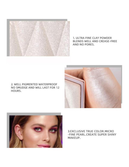 Paleta de Maquillaje Iluminador Facial Yeuxtty 45g - Color Blanco