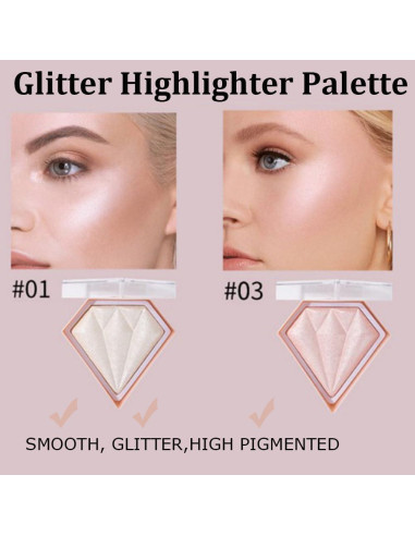 Paleta de Maquillaje Iluminador Facial Yeuxtty 45g - Color Blanco