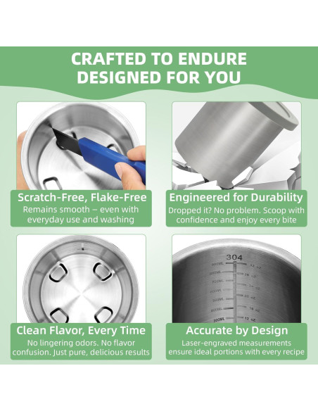 Pintas y Tapas de Acero Inoxidable Kelegaan 24oz para Ninja Creami Pintas y Tapas de Acero Inoxidable Kelegaan 24oz para Ninja Creami