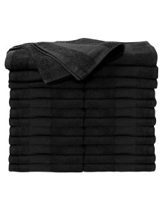 Toallas de salón ForPro Premium 100% algodón negras 24 unidades