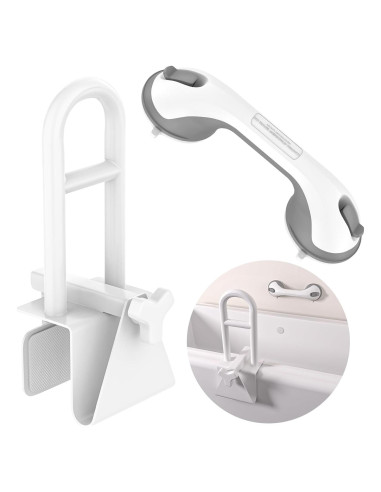 Barra de Seguridad Ajustable YuanDe 42 cm Acero Inoxidable Blanca