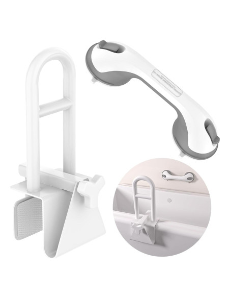 Barra de Seguridad Ajustable YuanDe 42 cm Acero Inoxidable Blanca