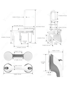 Barra de Seguridad Ajustable YuanDe 42 cm Acero Inoxidable Blanca 2