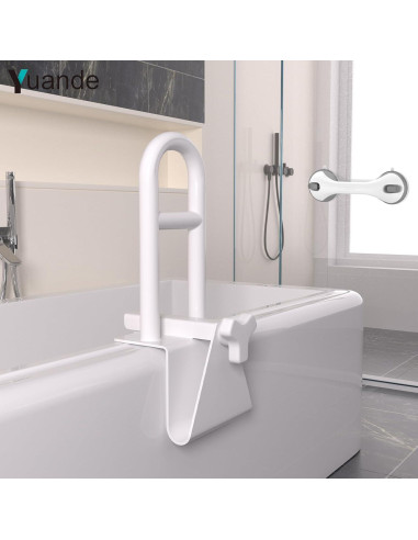 Barra de Seguridad Ajustable YuanDe 42 cm Acero Inoxidable Blanca