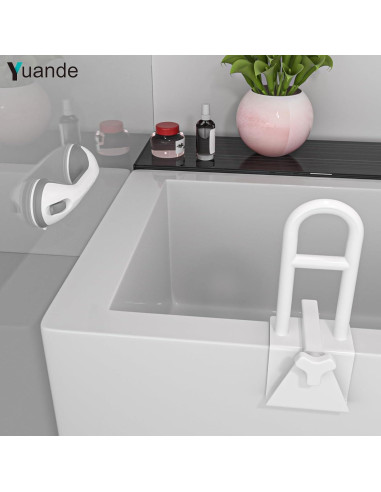 Barra de Seguridad Ajustable YuanDe 42 cm Acero Inoxidable Blanca