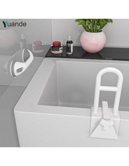Barra de Seguridad Ajustable YuanDe 42 cm Acero Inoxidable Blanca