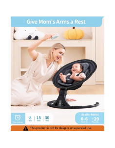 Columpio Eléctrico LAREX para Bebés 0-6 Meses 5 Velocidades 2