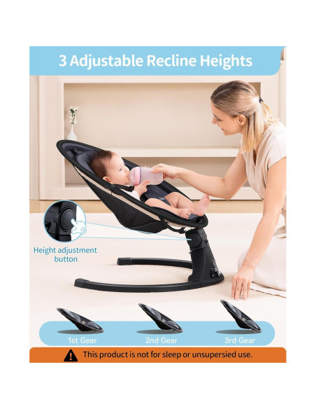 Columpio Eléctrico LAREX para Bebés 0-6 Meses 5 Velocidades