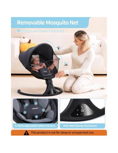 Columpio Eléctrico LAREX para Bebés 0-6 Meses 5 Velocidades