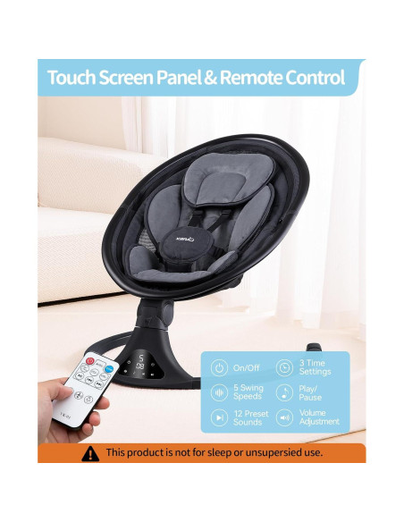 Columpio Eléctrico LAREX para Bebés 0-6 Meses 5 Velocidades