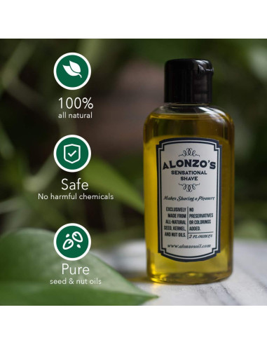Aceite de Afeitar Natural Alonzo 59.15 ml - Hidrata y Calma