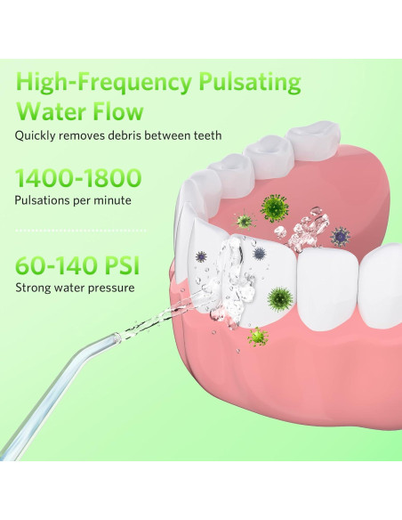 Irrigador Dental Portátil BESTEK BTCB150H Verde IPX7