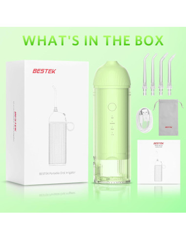Irrigador Dental Portátil BESTEK BTCB150H Verde IPX7