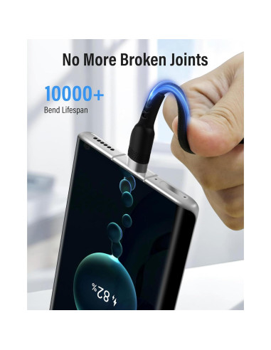 Cable USB C 20 pies 3A Rápido Dongguan Zhenwei Gris