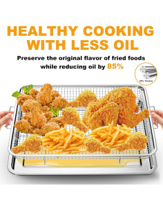 Cesta de Freidora de Aire DONGULI 32.5x24.4 cm Acero Inoxidable 2