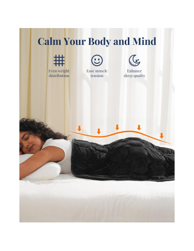 Manta con peso Kivik 61x74cm 3.2kg Terciopelo Negro