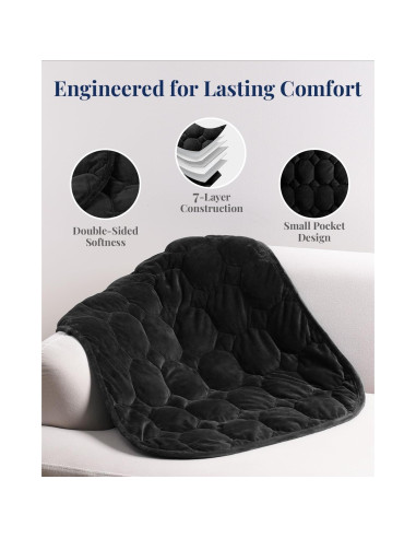 Manta con peso Kivik 61x74cm 3.2kg Terciopelo Negro