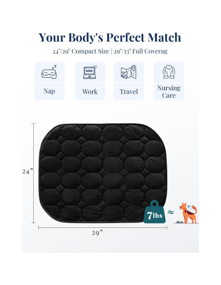 Manta con peso Kivik 61x74cm 3.2kg Terciopelo Negro