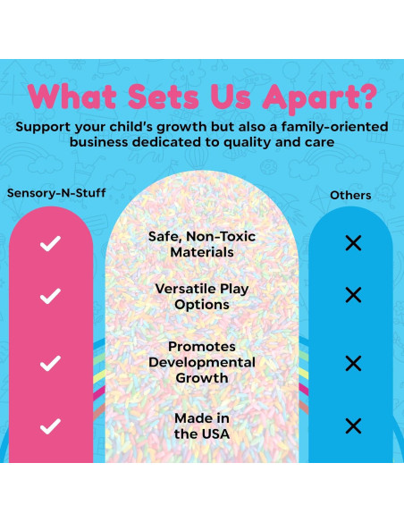 Set de Juego Sensorial 10 Piezas Arroz Arcoíris Sensory-N-Stuff