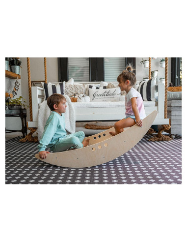 Avenlur Barco Mecedor y Escalador Montessori 2 en 1 120x60cm