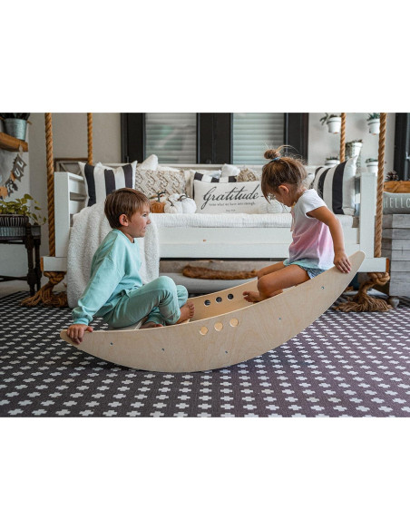 Avenlur Barco Mecedor y Escalador Montessori 2 en 1 120x60cm