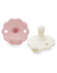Set de Chupetes Ali+Oli Silicona Rosa-Blanco 2 Piezas