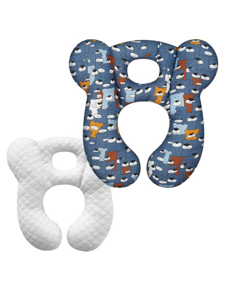 Almohada de Viaje para Bebés Reflyaway Oso Azul 28x26cm