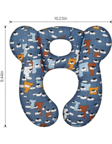 Almohada de Viaje para Bebés Reflyaway Oso Azul 28x26cm