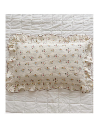 Funda de Almohada Muselina Algodón BuLuTu Estándar Floral