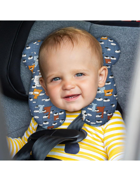 Almohada de Viaje para Bebés Reflyaway Oso Azul 28x26cm