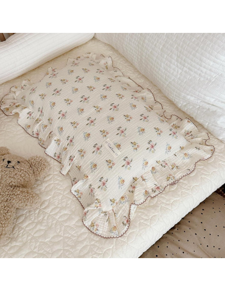 Funda de Almohada Muselina Algodón BuLuTu Estándar Floral