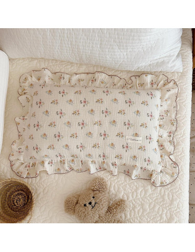 Funda de Almohada Muselina Algodón BuLuTu Estándar Floral