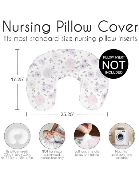 Funda de Almohada de Lactancia Sweet Jojo Designs Floral 63.5x43.8cm