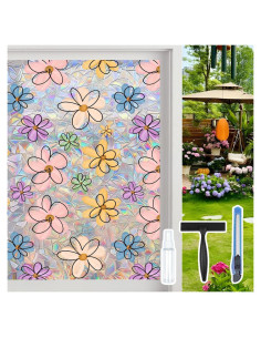 Película Decorativa de Privacidad Ohhvvow 44.5x199.8cm Flor