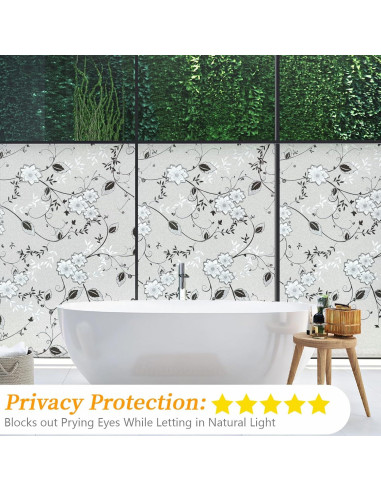 Película de Ventana Privada Bloss 30x200 cm Floral Esmerilada