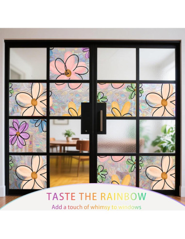 Película Decorativa de Privacidad Ohhvvow 44.5x199.8cm Flor